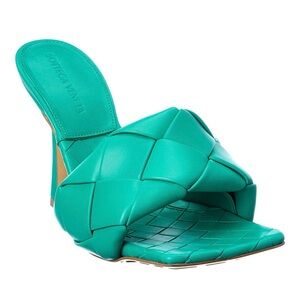 Bottega Veneta Turquoise Intrecciato Mules